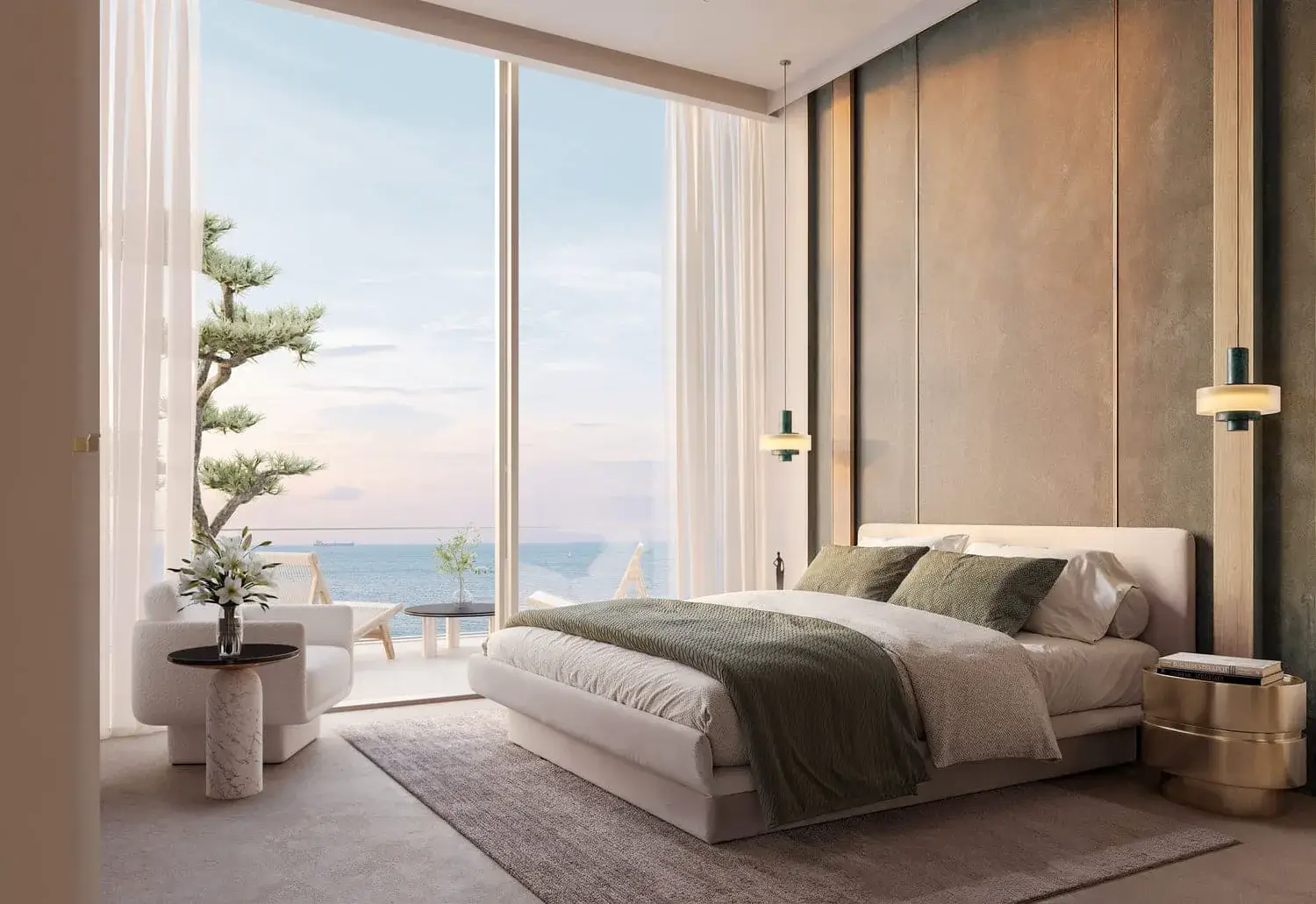 ELLE Residences primary bedroom with full sea view