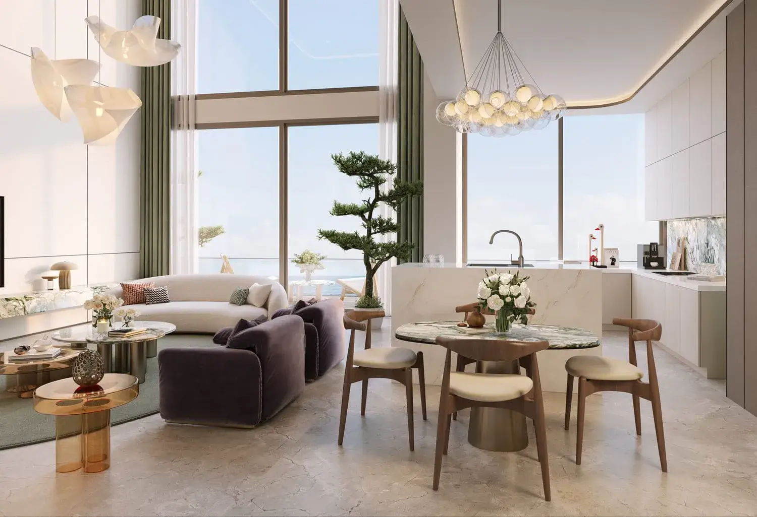 ELLE Residences living and dining area styled in ELLE signature look