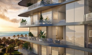 Avida Residences façade with terraces and sea views