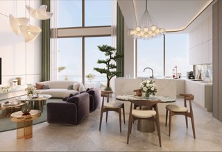 ELLE Residences living and dining area styled in ELLE signature look